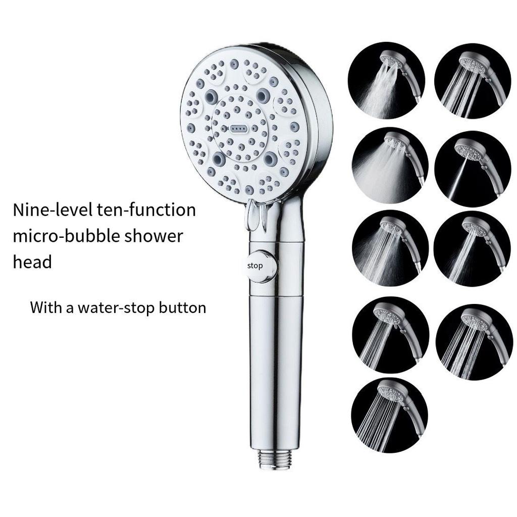 Popular Chrome Nine Level Ten Function Handheld Shower Head Filter PP Cotton Bathroom Faucet Accessory Handshowers Type