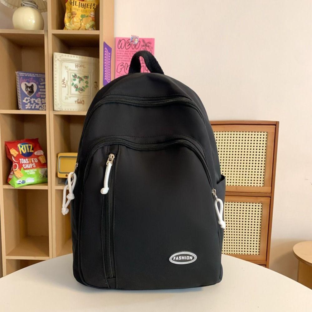 Large Capacity Student School Bag Solid Color Korean Style School Bag  Kids чёрный