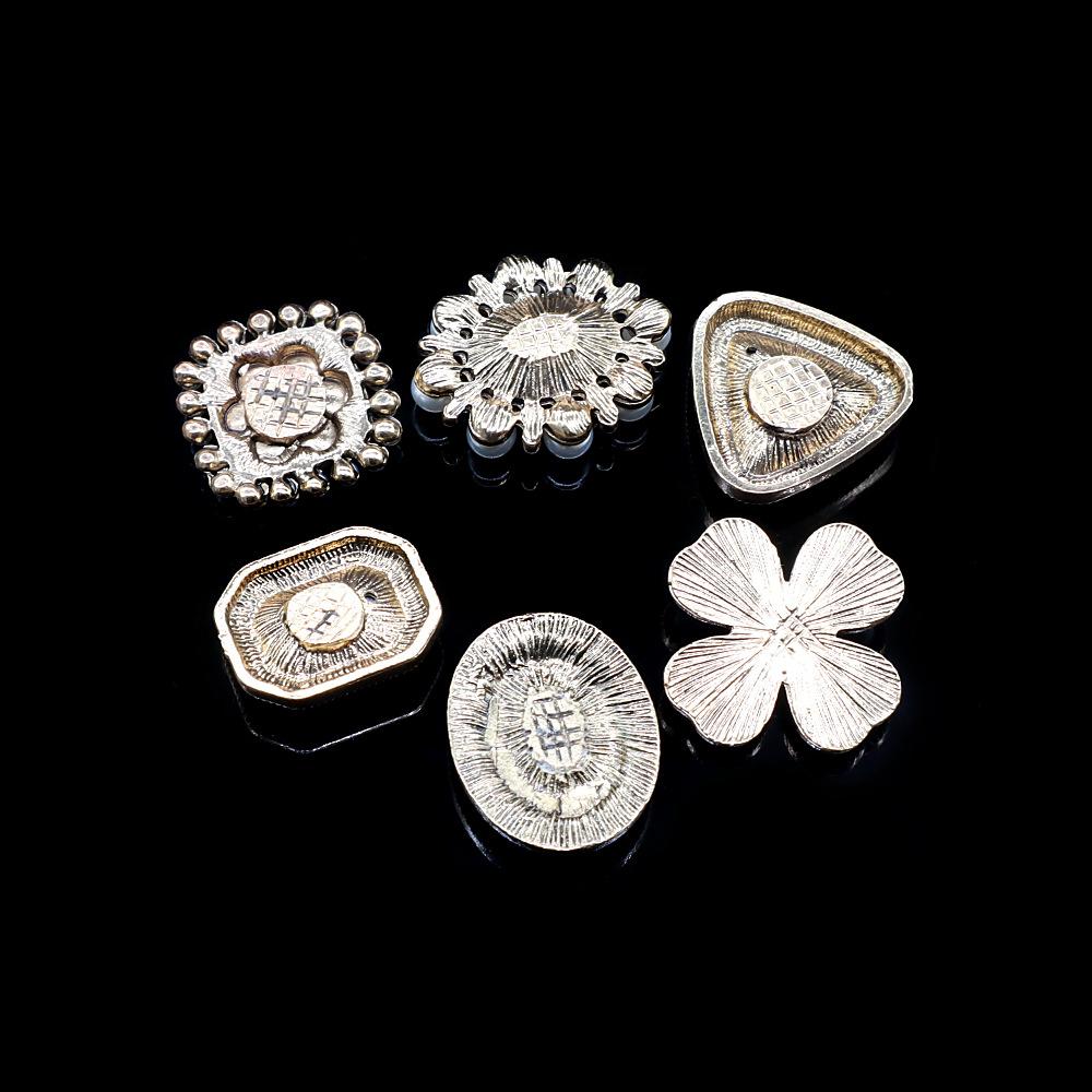 Xiaoxiangfeng Retro Old Series Alloy Jewelry Pearl Diamond Hole Shoes Diy Flat Bottom Buckle Mobile Phone Case Accessories