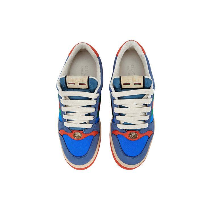 Gucci Screener Distressed Shoes Stylish Skateboarding Shoes Men's Blue Red 576223 9PYQ0 4379