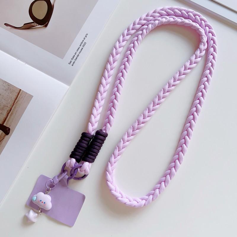 Woven Fashion Cartoon Pendant Mobile Phone Lanyard with Clip - Sturdy Anti-Lost Crossbody Chain