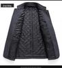 Men's Stand Collar Cotton-Padded Wool Coat – Non-Iron, Fashionable Business Outerwear