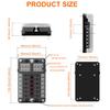 12-Way Fuse Box 12 Circuits Negative Bus Fuse Block Holder With LED Indicator