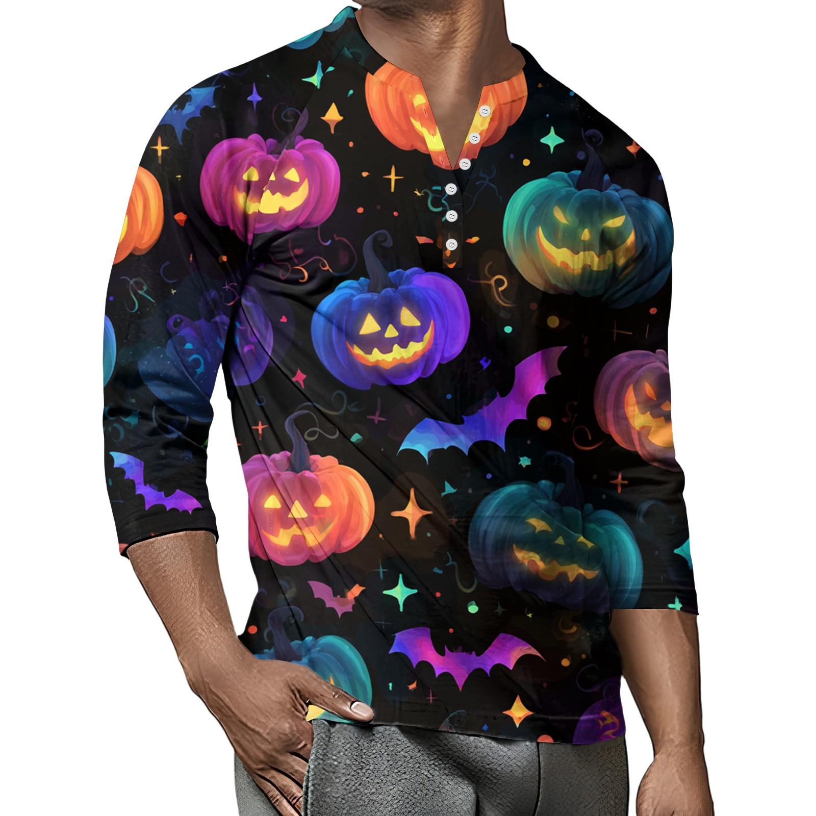 

Мужской контрастный топ реглан на пуговицах с рукавом 3/4 S