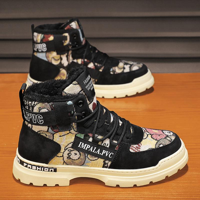 

мужские ботинки 2024 года, новые зимние тапочки, теплые мужские туфли, водонепроницаемые нескользящие плюшевые кроссовки, мужские теннисные туфли, ботинки, мужские кроссовки, зимние 44