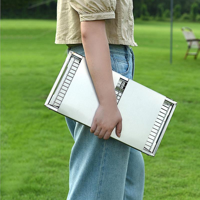 Barbecue Grill Barbecue Grill Household Indoor Outdoor Camping Charcoal Stainless Steel Portable Folding Barbecue Rack