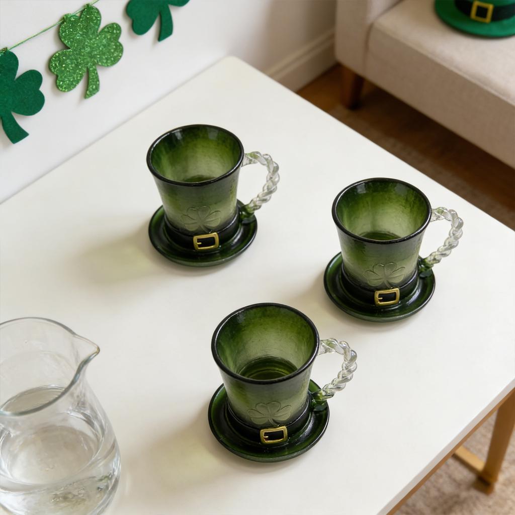 St. Patrick's Day Resin Coffee Cup With Stainless Steel Inner – Suitable For Use In Bars, Restaurants, Home Gatherings, Kitchens, And Other Occasions.