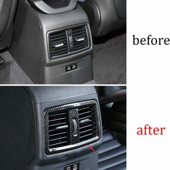 For BMW X1 F48 2016-19 ABS Carbon Fiber Inner Car Rear Air Outlet Vent Cover