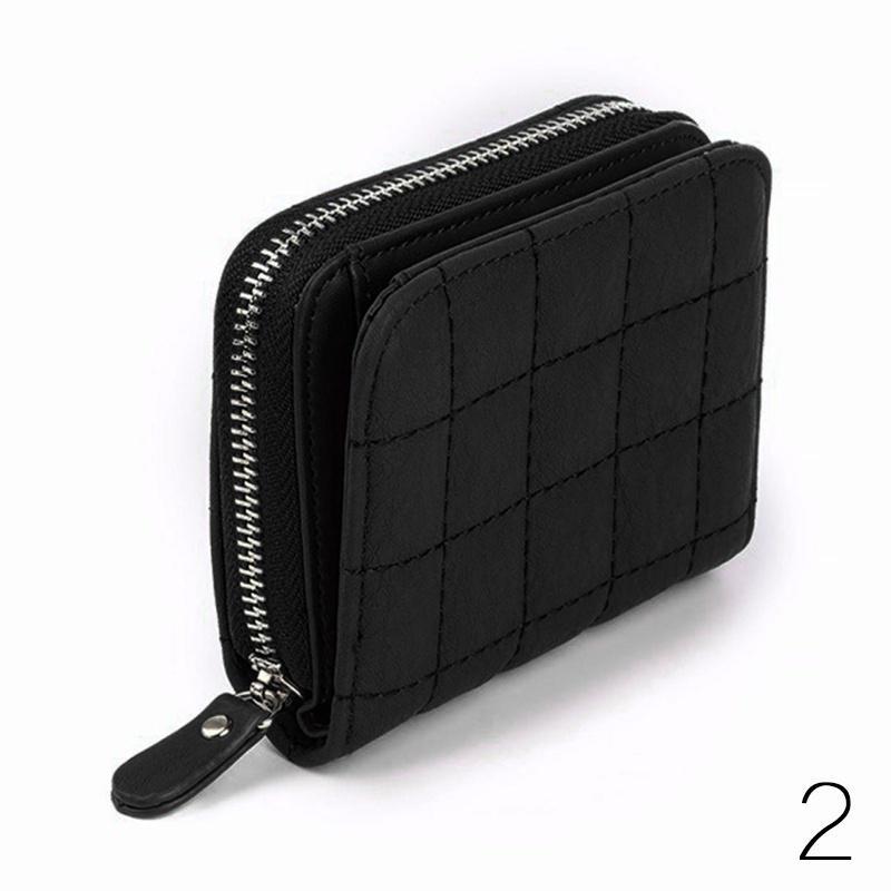 Women Short Wallets PU Leather Female Purse Plaid Cardholder Wallet Fashion Small Women Zipper Wallet With Purse