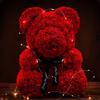 New Multicolors Artificial Flower 15*15*22cm/16*16*24cm Rainbow Eternal Rose Bear Birthday Valentine's Day Flower