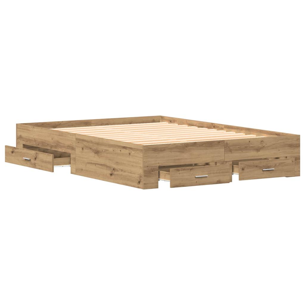 Artisan Oak Bed Frame 140 x 190 cm Particleboard