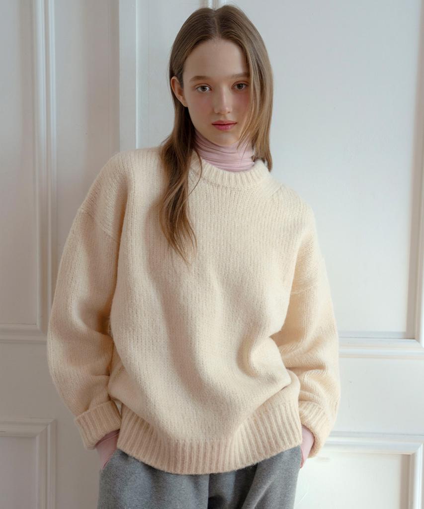 LETTERA Unisex Round Neck Knit_3Color