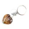 Natural Stone Crystal Peach Heart Heart Shape Tree Of Life Keychain Keychain Bag Pendant K24