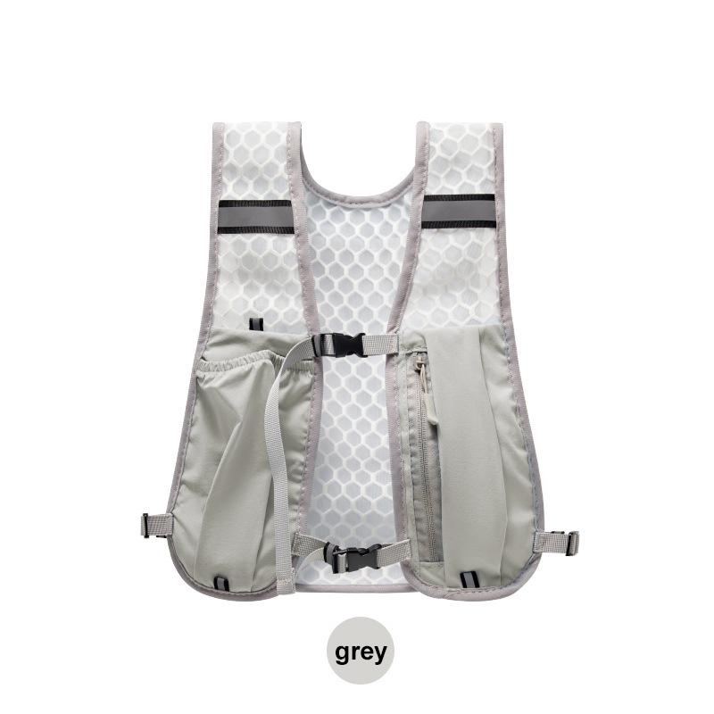 Running Vest With Multiple Pocket Lightweight Reflective Hydration Backpack Breathable Material Vest For Climbing Hiking Camping