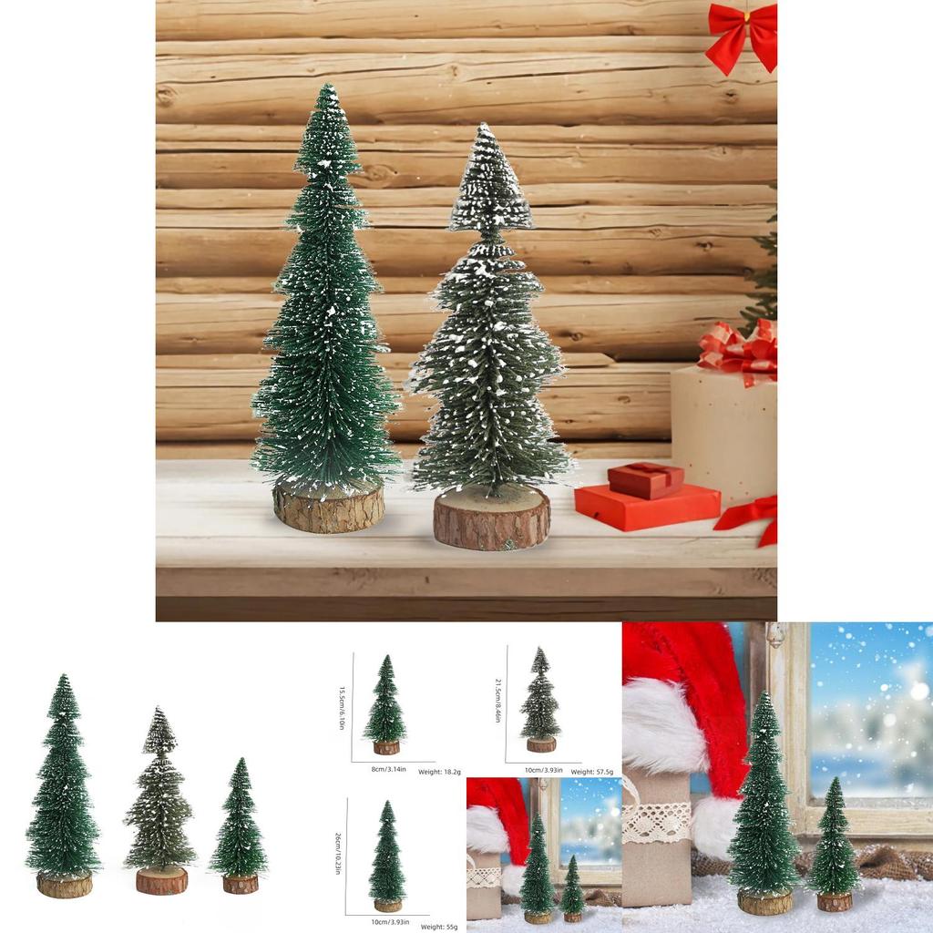 Adorable Mini Christmas Tree Decorative Piece With Snowy Tips Ideal For Festive Decor
