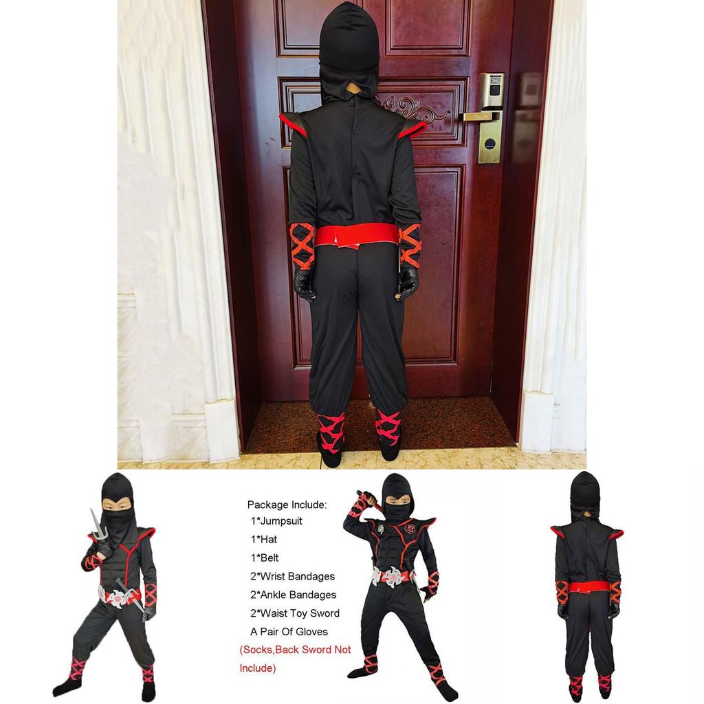 Atemberaubendes Ninjago Cosplay Kostüm für Kinder Jungen Assassine Karnevalsparty Spaß