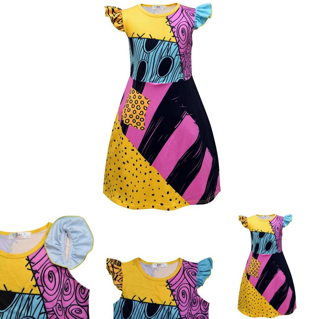 Adorable Sally Costume For Kids Nightmare Before Christmas Dress With Soft Material