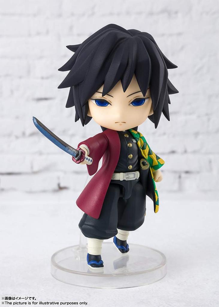 TAMASHII NATIONS Figuarts mini Demon Slayer: Kimetsu no Yaiba Giyu Tomioka, approximately 90mm, PVC/ABS painted action figure