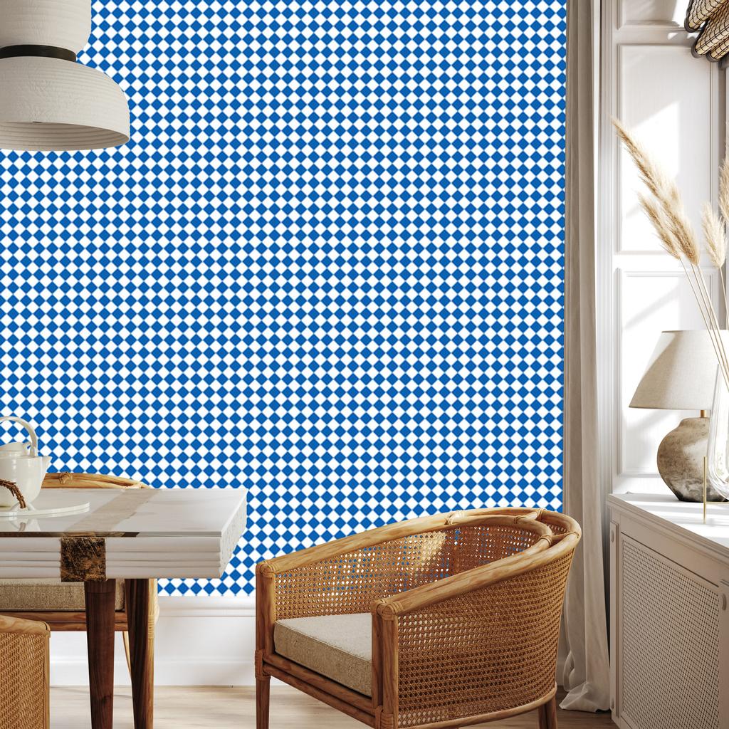 Geometric rhombus wallpaper in azure and blue for the living room and bedroom 50x1000