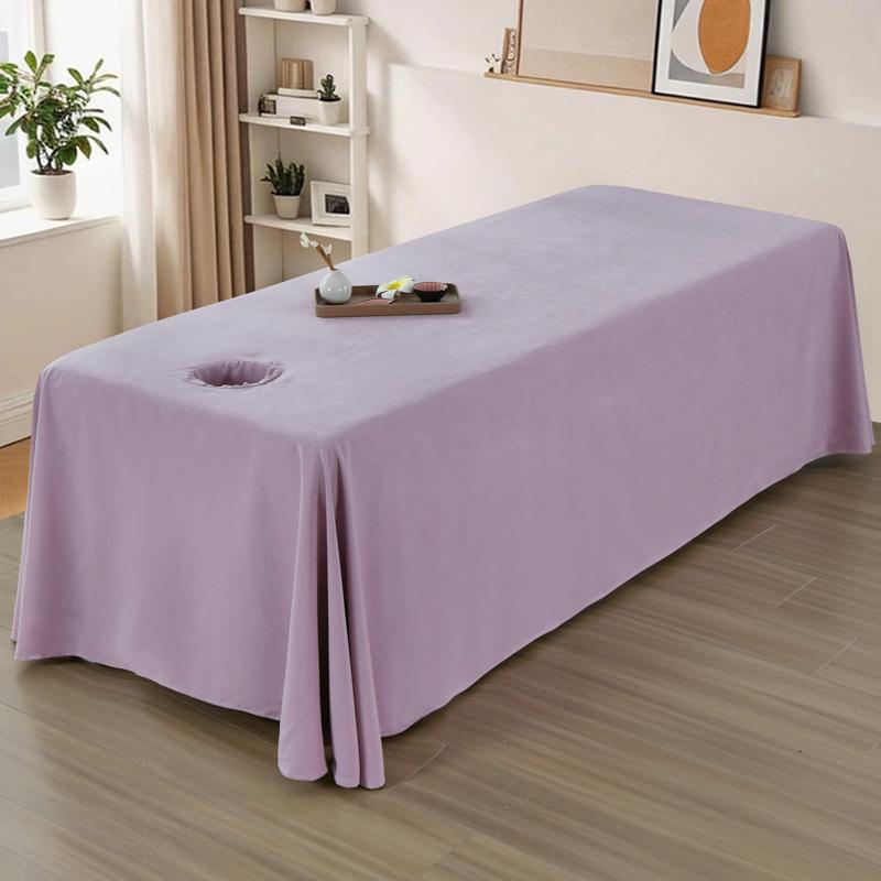 Universal White Beauty Bed Sheet with Face Hole - Elegant Massage Table Cover