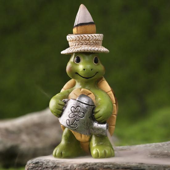 Resin Incense Holder Waterproof Sunproof Decorative Small Turtle Figurine Garden Balcony