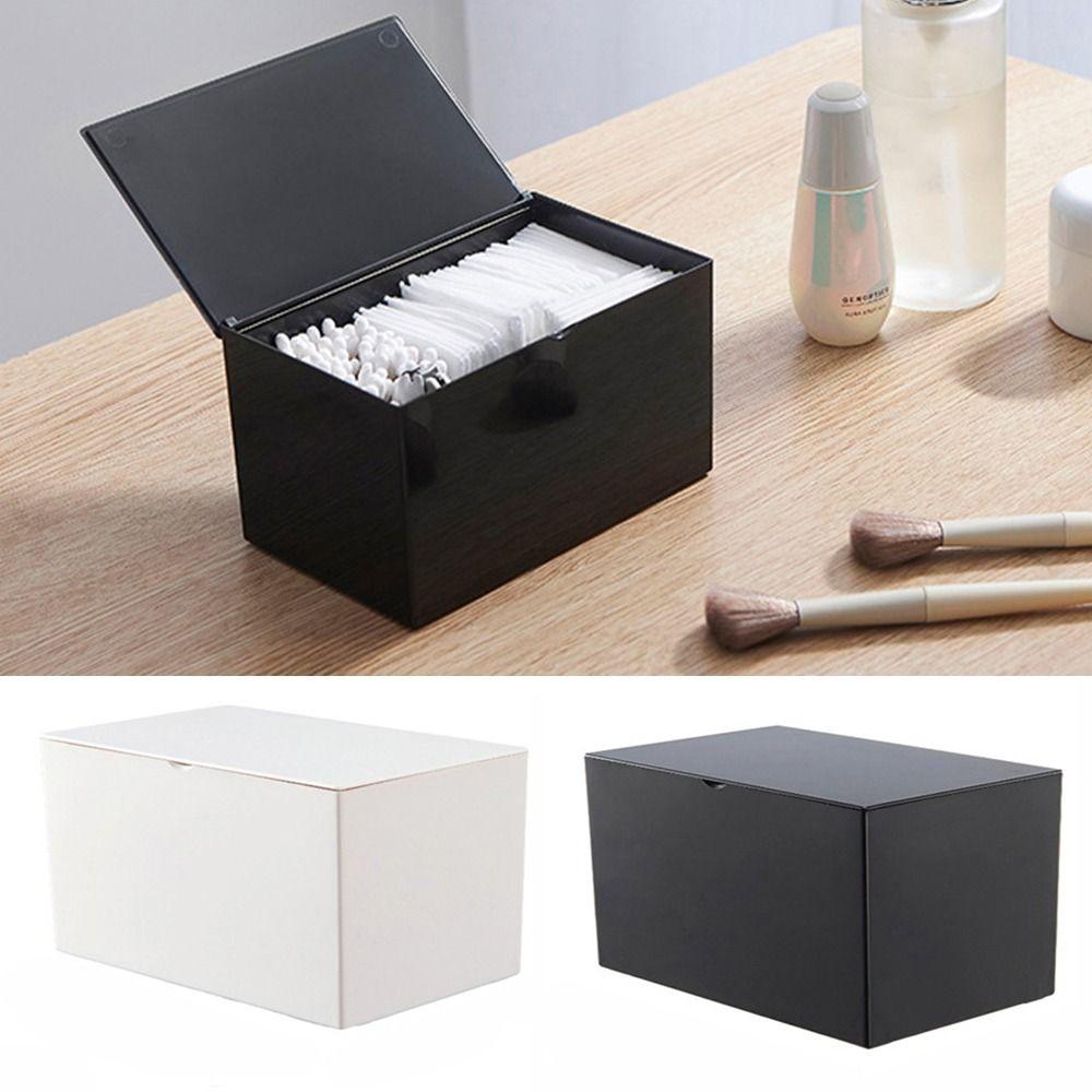 Transparent Flip Cotton Swab Box DIY Makeup Organizer Cotton Swab Storage Box  Office