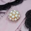 Faux Pearl Button Cover Alloy Elegant Clip-On Button Covers Removable No-Sew Button Covers for Women Shirts Blouses Wedding