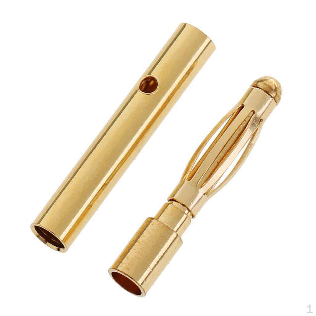 10 Pairs 2.0mm Gold-plated Banana Plug Connector DIY RC Battery ESC Motor