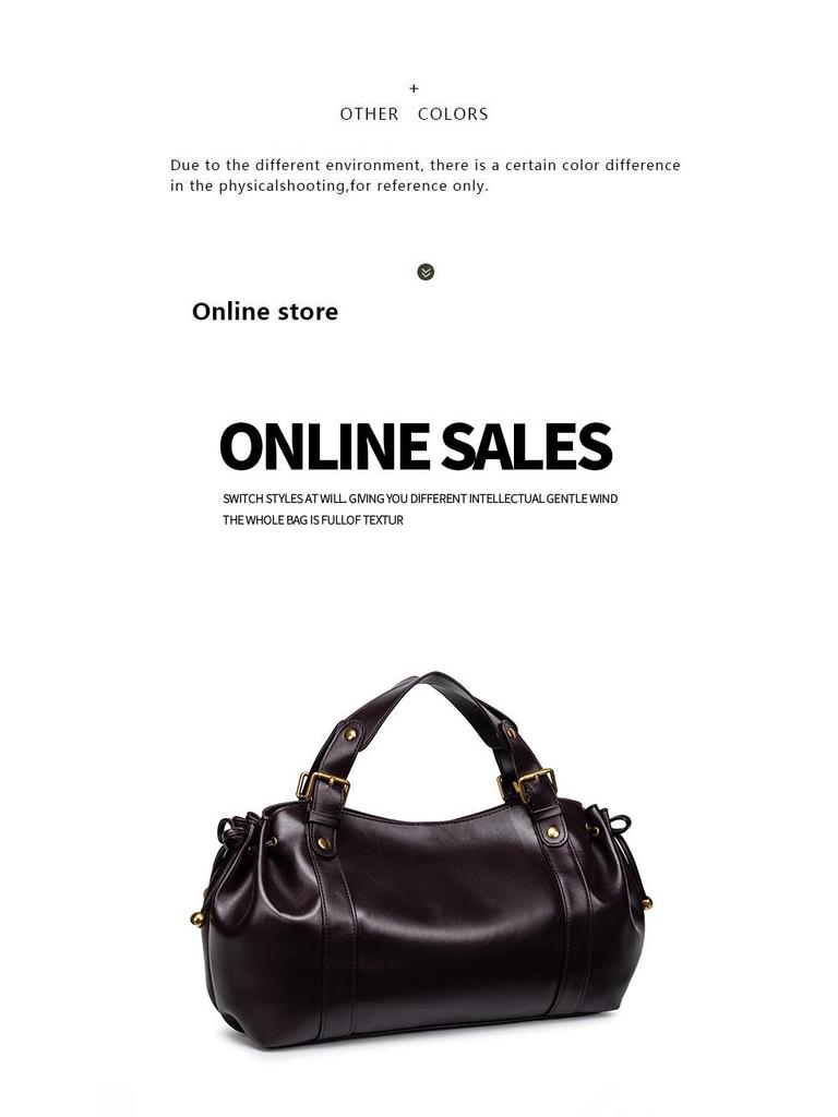 2025 Large Soft Leather Pleated Women's Handbag - Retro Tote, Textured Single Shoulder & Crossbody Bag