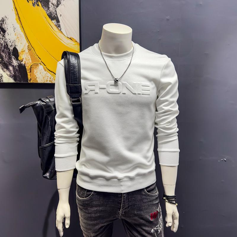 2024 Men's Crew Neck Sweatshirt: Spring/Autumn Casual Long Sleeve Pullover