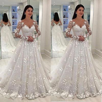 Women Elegant Deep V Neck Lace Long Sleeve Bridal Long Maxi Dress Host Wedding Bride Bridesmaids Party Gowns