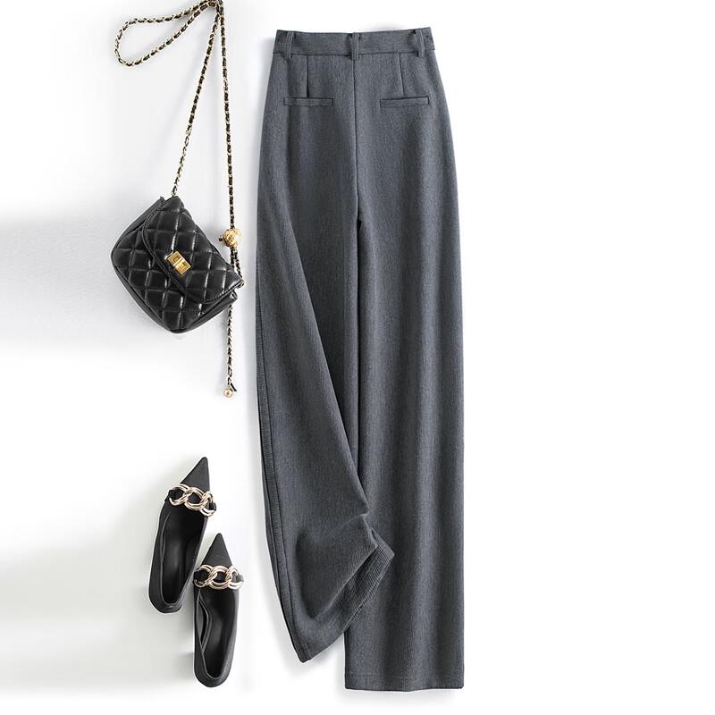 Sishe 2025 Fall Women's High-Waisted Drape Straight Leg Pants