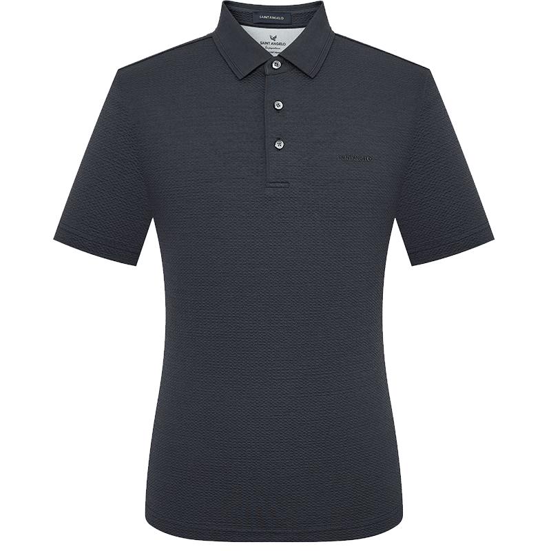 

SAINT ANGELO Men s Silk Cotton Blend Short Sleeve Polo Shirt 48