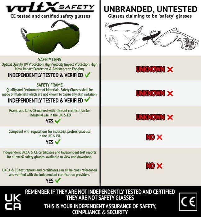 Voltx lunettes de securite industrielles overspecs' overspecs - lentille de soudage 5 (soudage 5) welding 5