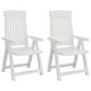 VidaXL Chaises inclinables de jardin 2 pcs blanc PP 364710