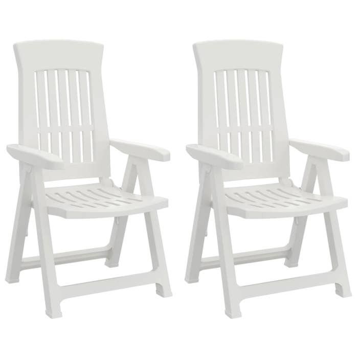 VidaXL Chaises inclinables de jardin 2 pcs blanc PP 364710
