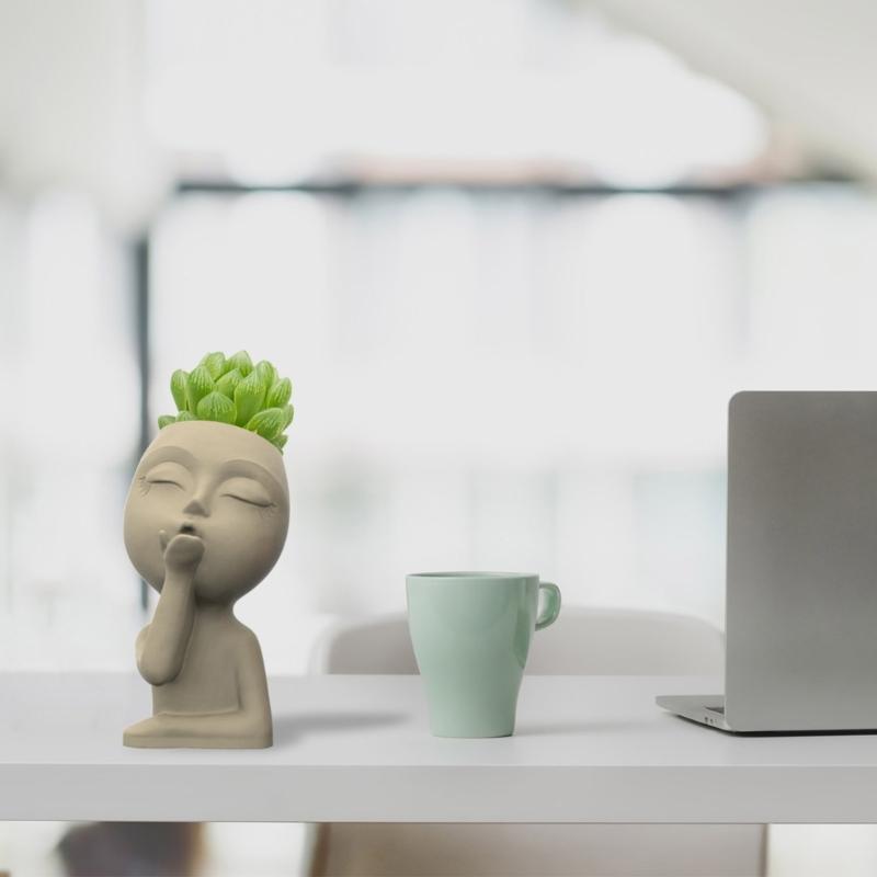 Succulents Flower Pot Resin Silicone Mold Suitable for Diy Garden Concrete Flower Pot Candle Holder Crafts Home Decor