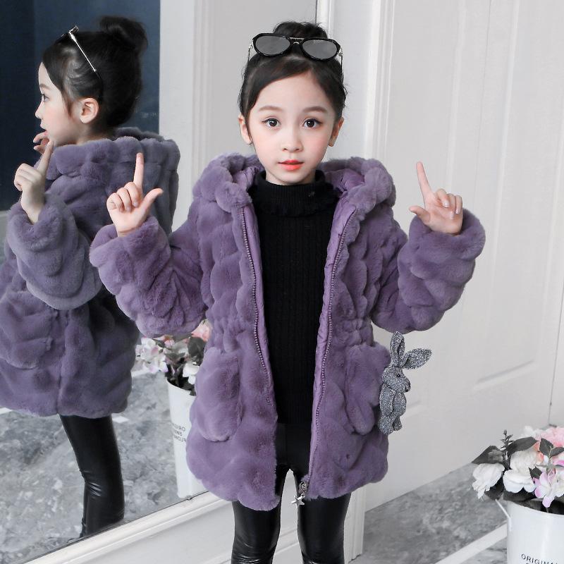 Girls Autumn and Winter Thickened Warm Jacket Korean Solid Color Cozy Top