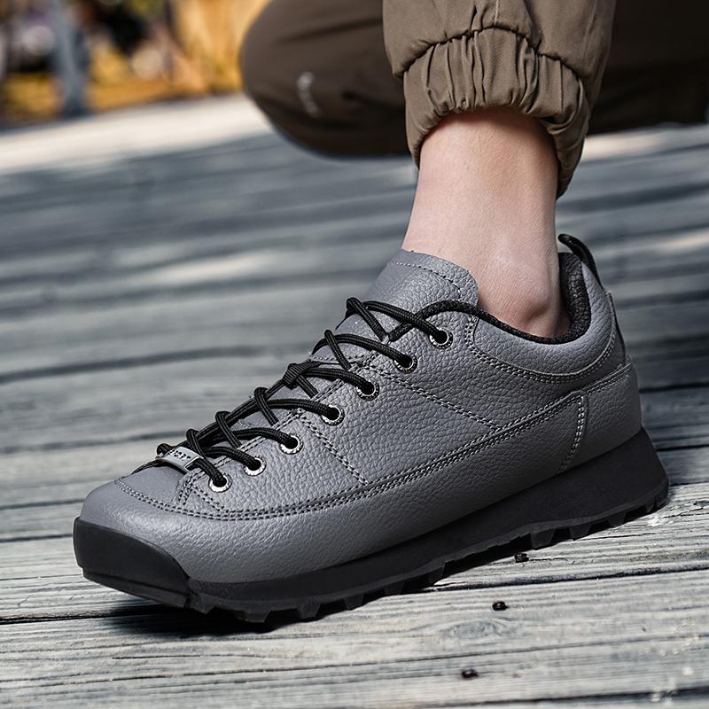 Casual Sneakers Men Anti-slip Low-top Lace-up Outdoor Hiking Shoes Men Walking Thick-soled Breathable Casual Shoes Men