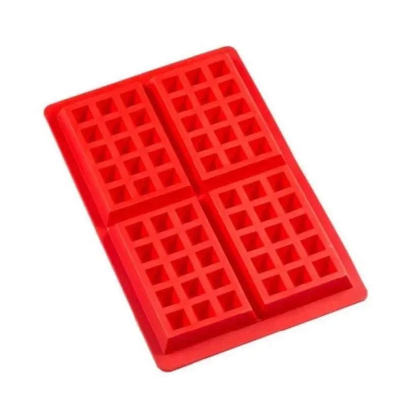 Silicone Waffle Mold DIY Cookie Chocolate Candy Fondant Baking Mold for Mini Muffin Dessert Cake Baking Tray Non-stick