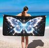 Large Microfiber Beach Towel,Mystical Dreamcatcher with Blue Butterflies Art,Sand Free Quick Dry,for Vacation  Boho Style Lovers