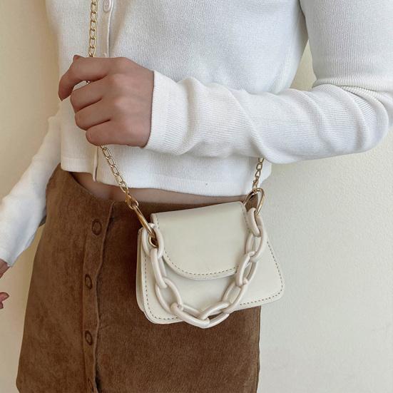 Women Crossbody Bag Small Handbag with Removable Metal Chain Shoulder Strap Crossbody Purse for Phone Lipstick Cards
