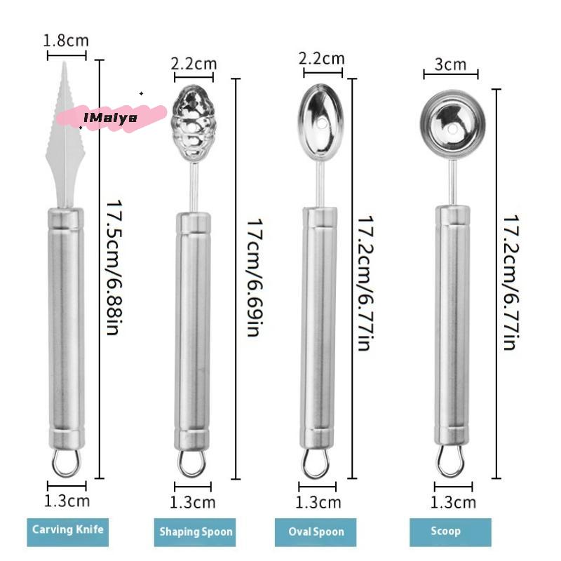 1Pc Stainless Steel Fruit Carving Spoon Wavy Baller Shaping DIY Scooping Kitchen Gadget Easy to Clean
