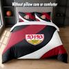 Set Biancheria da Letto con Design Calcio VfB Stuttgart 1 Copripiumino + 2 Federe Morbido Traspirante Biancheria da Letto per la Casa