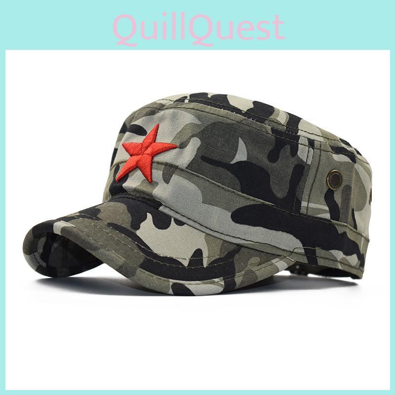 Five Red Pointed Star Hat Cotton Baseball Cap For Travel Days Casual