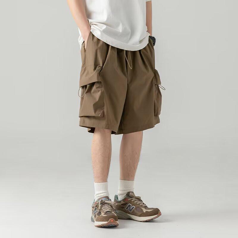 Short de travail japonais léger pour homme - Coupe ample et décontractée, idéale pour l'été, avec grandes poches