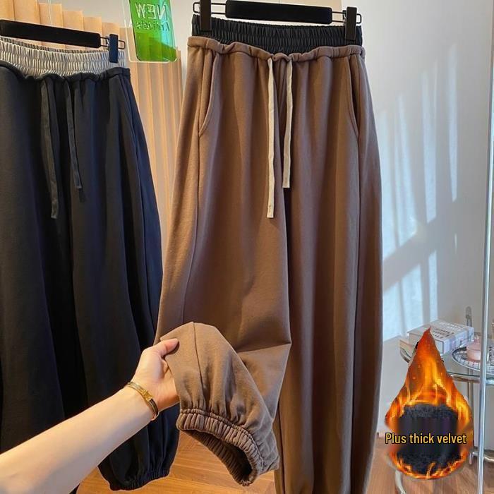

Plus Size Fashionable Unisex Harem Sweatpants - Spring/Autumn, Cuffed Wide-Leg for Men & Women 2XL for 135-150 kg