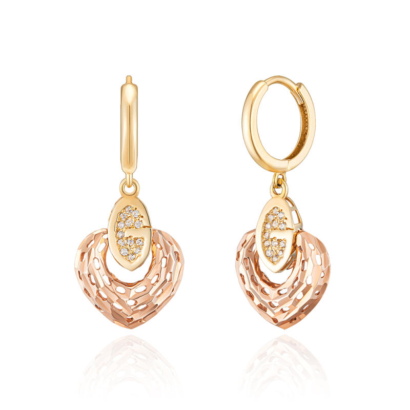 

14K Gold Earrings One-Touch Ring Grace BS03019E Combi