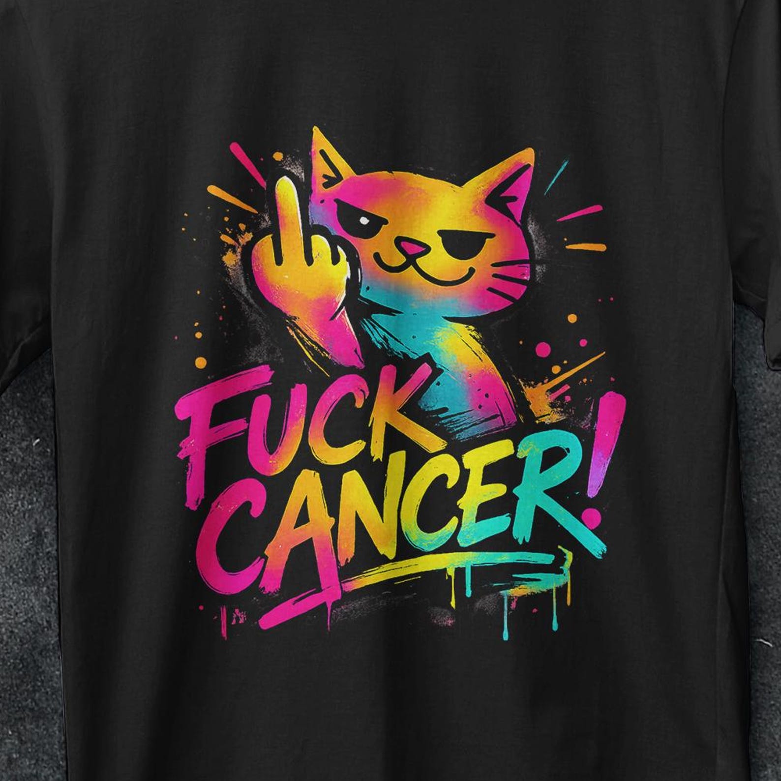 Cancer Shirt, Kitten T Shirt, Cancer Survivor Shirt, Cancer Fighter Shirt,Wonder Women, cancer patient gifts, Breast Cancer, cancer gift S