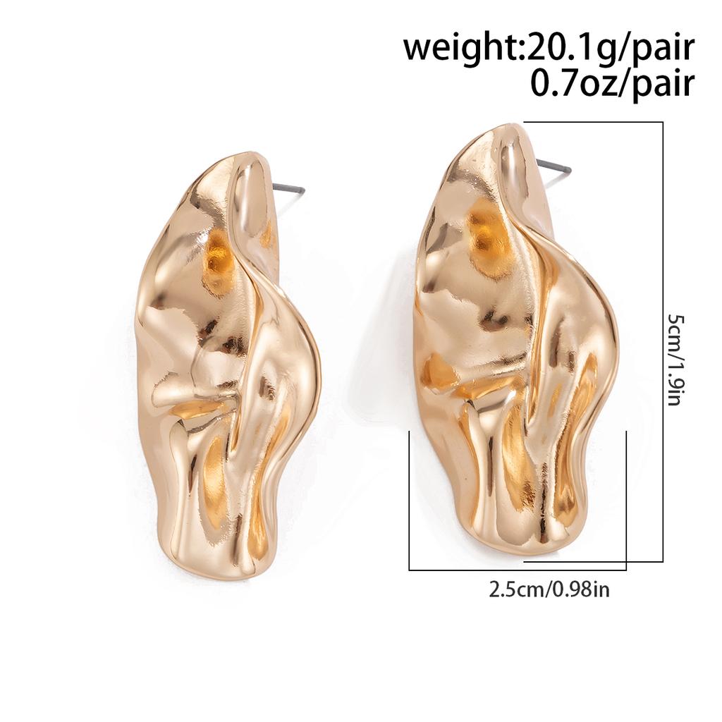 Ingemark Punk Unique Metal Irregular Metal Stud Earrings for Women Trend 2024 Vintage Piercing Earring Zircon Accessories New